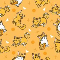 söta djurkatt och katter sömlösa mönster doodle för barn och baby vektor