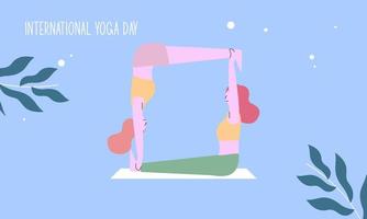 Meditationshaltung Yoga-Illustrationsvektor der flachen Designfrauen vektor