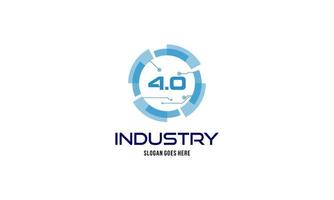 industrie 4.0 konzept geschäftssteuerung oder logo, weltfabrik und rad eklektisch, cyber-physikalisches systemkonzept, smart factory logo. vektor