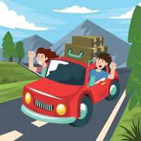 familienurlaub road trip wohnmobil reise vektor