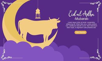 eid al adha mubarak islamiska festival sociala medier banner mall vektor