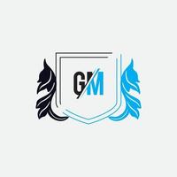 gm mg initialt baserad alfabetikonlogotyp. vektor