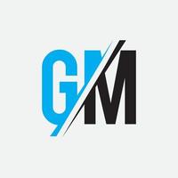 gm mg initialt baserad alfabetikonlogotyp. vektor