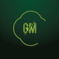 gm mg-anfangsbasiertes Alphabet-Symbol-Logo. vektor