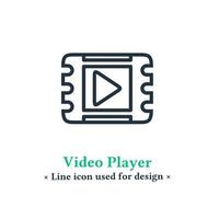 Videoplayer-Symbol isoliert auf weißem Hintergrund, Vektorillustration Videoplayer-Symbol für Web- und mobile Anwendungen. vektor
