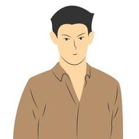 manlig karaktär som bär brun skjorta i platt tecknad stil vektor