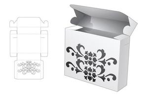 Verpackungsbox mit schablonierter Luxus-Stanzschablone und 3D-Modell vektor