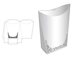 Snack-Kissenverpackung mit schablonierter Stanzschablone und 3D-Modell vektor