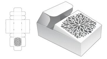 två flip box med stencilerad mandala stansad mall och 3d mockup vektor