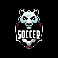 fotbollsklubb panda logotyp design premium vektor