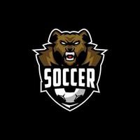 fotbollsklubb björn logotyp design premium vektor