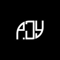 pjy letter logo design på svart bakgrund. pjy kreativa initialer bokstav logo concept.pjy vektor bokstav design.
