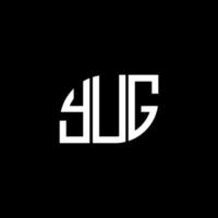 Jug-Brief-Logo-Design auf schwarzem Hintergrund. yug kreative Initialen schreiben Logo-Konzept. Jug-Buchstaben-Design. vektor