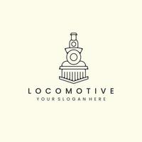 Lokomotive mit Logo-Icon-Vorlagendesign im Linienstil. zug, transport, eisenbahn, vektorillustration vektor