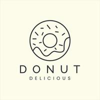 Donuts mit linearer Stil-Logo-Symbol-Vorlage-Design-Vektor-Illustration vektor