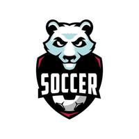 fotboll panda logotyp design vektor