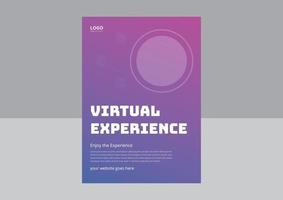 Design von Flyer-Vorlagen für virtuelle Realität. Konzept der virtuellen Realität, Simulation, Gaming und Zukunftstechnologie. Flyer-Design für virtuelle Erlebnisse. Cover, Flyer, Poster vektor