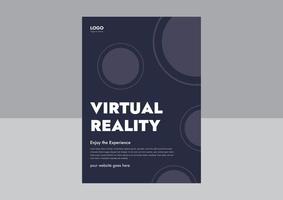 virtuell verklighet flygblad malldesign. konceptet virtuell verklighet, simulering, spel och framtida teknik. design av flygblad för virtuell upplevelse. omslag, flygblad, affisch vektor