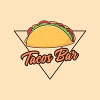 tacos bar logotyp badge koncept vektor