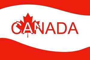 bokstäver, bokstäver Kanada på röd lönnlöv bakgrund. glad kanada dag. kanadensiskt lönnlöv, logotyp för Kanadas dag. semester affisch för gratulationskort, dekoration vektor
