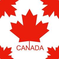Glücklicher Kanada-Tag. Symbol des Nationalfeiertags von Kanada, rotes Ahornblatt auf weißem Hintergrund. Grenze von Ahornblättern. Urlaubsplakat für Grußkarten, Dekoration vektor