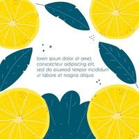 Saftige Zitronen mit Textur und Blättern auf weißem Hintergrund. modernes Design für Menü, Banner, Poster. Vektor-Illustration von Hand gezeichnet vektor