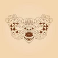 balinesisk barong mask grunge textur vektorillustration vektor