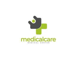 Logo-Design der medizinischen Versorgung mit menschlichem Konzept vektor