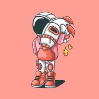 astronaut och raket illustration mall vektor