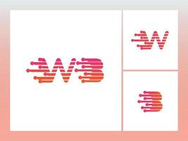 satz einzigartiger moderner kreativer eleganter abstrakter wb-anfangsbuchstaben-logo-sammlungsdesign vektor