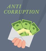 Internationaler Tag gegen Korruption, 9. Dezember. Poster oder Veröffentlichung im Internet. Vektor-Cartoon-Illustration. vektor