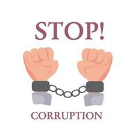 stoppa korruptionen. en affisch eller publikation på internet. tecknad vektorillustration. vektor
