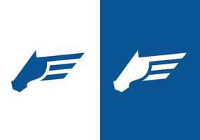 Pferd und Flügel-Logo-Design vektor