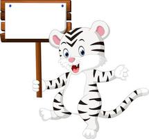 niedlicher weißer Tiger-Cartoon vektor