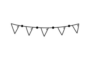 söt festlig bunting för en fest isolerad på vit bakgrund. vektor handritad illustration i doodle stil. perfekt för semesterdesigner, kort, dekorationer, logotyp.