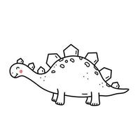 niedlicher lächelnder dinosaurier lokalisiert auf weißem hintergrund. handgezeichnete Vektorgrafik im Doodle-Stil. Perfekt für Karten, Logos, Dekorationen. Zeichentrickfigur. vektor