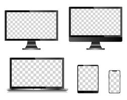 Gerätebildschirm-Set - Laptop-Smartphone-Tablet-Computer-Monitor. Vektor