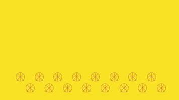 citronskivor gul färgad bakgrund med utrymme. vektor