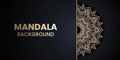 luxuriöses goldenes Mandala-Hintergrund-Vektordesign vektor