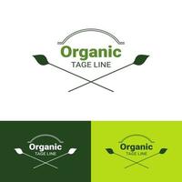 Vektor Bio-Label-Design-Vorlage - blattgrüner natürlicher Aufkleber