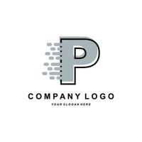 buchstabe p logo unternehmensmarkendesign, vektorschriftartillustration vektor