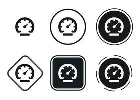 Tachometer-Icon-Set. Sammlung hochwertiger schwarzer Umrisslogos für Website-Design und mobile Apps im Dunkelmodus. Vektor-Illustration auf weißem Hintergrund vektor