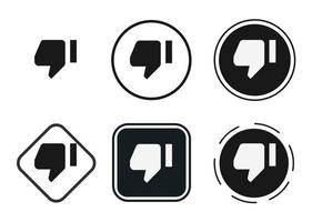 Daumen nach unten Icon-Set. Sammlung hochwertiger schwarzer Umrisslogos für Website-Design und mobile Apps im Dunkelmodus. Vektor-Illustration auf weißem Hintergrund vektor