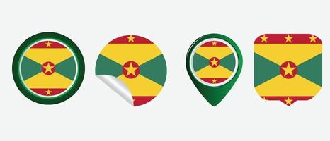 Grenada-Flagge. flache Symbol-Symbol-Vektor-Illustration vektor