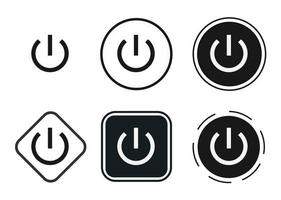 Power-Icon-Set. Sammlung hochwertiger schwarzer Umrisslogos für Website-Design und mobile Apps im Dunkelmodus. Vektor-Illustration auf weißem Hintergrund vektor