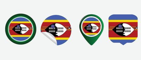 Eswatini-Swasiland-Flagge. flache Symbol-Symbol-Vektor-Illustration vektor