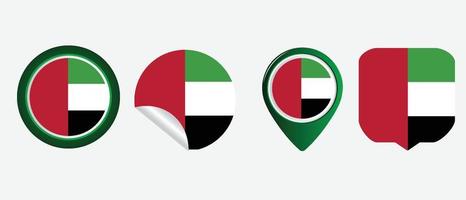 Flaggensymbol der Vereinigten Arabischen Emirate. Web-Icon-Set. Icons Sammlung flach. einfache Vektorillustration. vektor