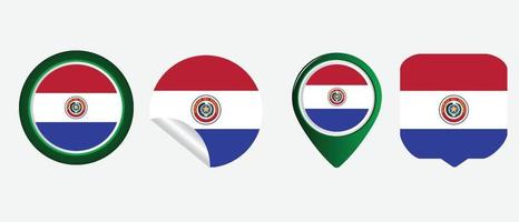 paraguays flagga. platt ikon symbol vektor illustration