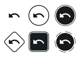 ångra ikonuppsättning. samling av högkvalitativ svart konturlogotyp för webbdesign och mobila mörka lägesappar. vektor illustration på en vit bakgrund