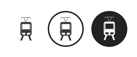 Sky-Train-Icon-Set. Sammlung hochwertiger schwarzer Umrisslogos für Website-Design und mobile Apps im Dunkelmodus. Vektor-Illustration auf weißem Hintergrund vektor